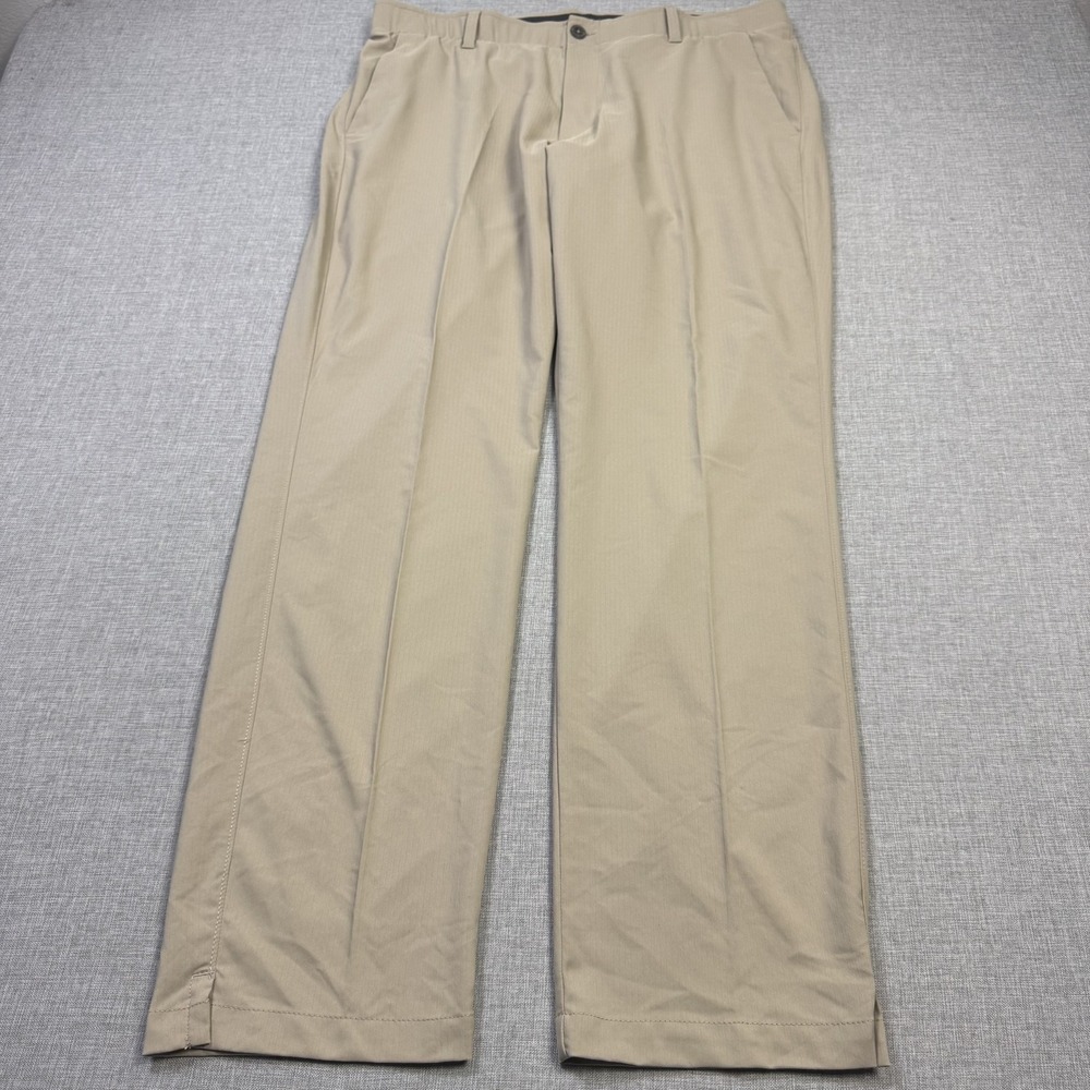 Under Armour The Showdown Golf Pant Mens 38x32 Beige Chino Flat Front Stretch